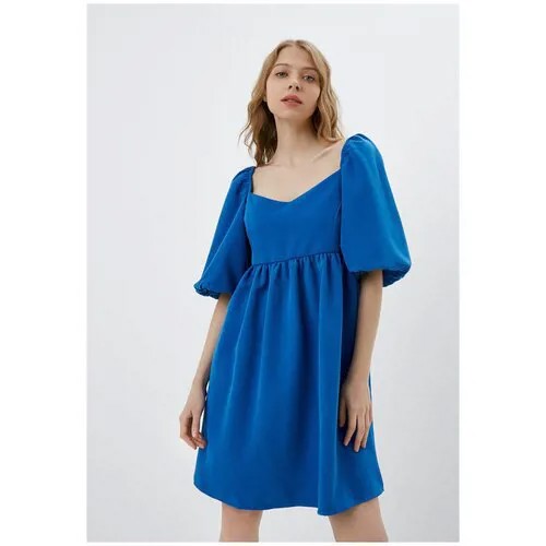 Синее платье с рукавами буф Incity, цвет ультрамарин, размер S