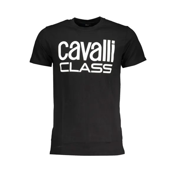 Хлопковая мужская футболка Cavalli Class, черный
