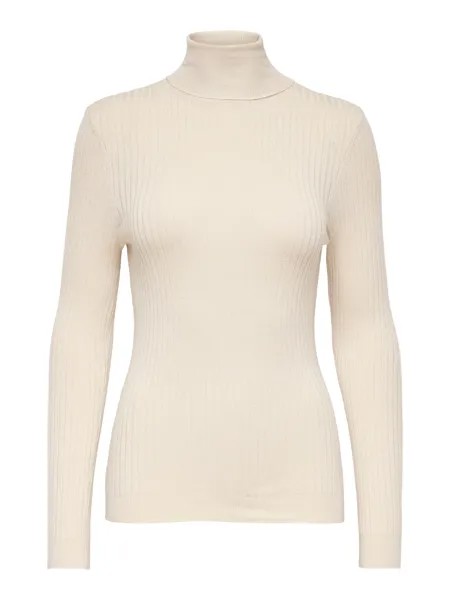 Свитер ONLY Slim Fit Rollkragen Strick ONLKAROL Longsleeve, кремовый
