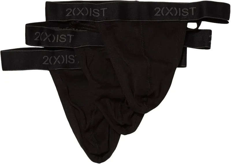 Трусы Cotton 3-Pack Thong 2(X)IST, цвет Black New Logo