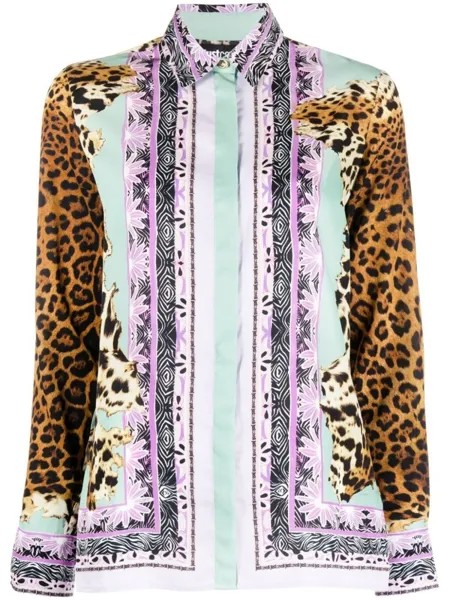 Just Cavalli рубашка с принтом, зеленый