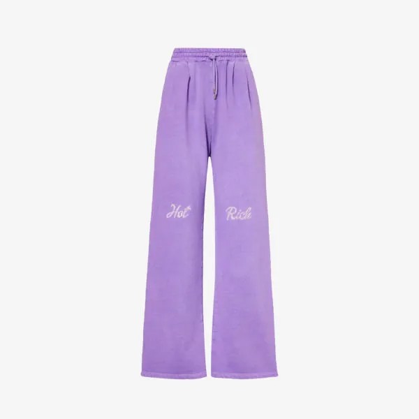 Спортивные брюки XXL из хлопкового джерси с фирменным декором Avavav, фиолетовый