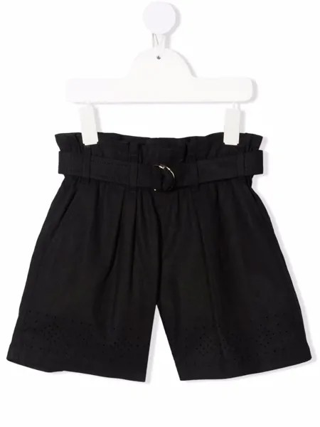 Brunello Cucinelli Kids льняные шорты-бермуды с поясом