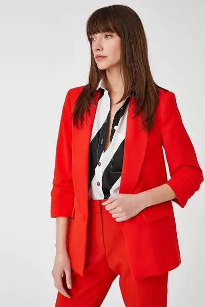 Женский пиджак с карманами и карманами на 3 и 4 рукава Koton, красный