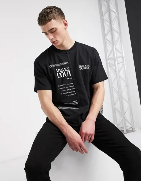 Черная футболка с принтом Versace Jeans Couture-Черный