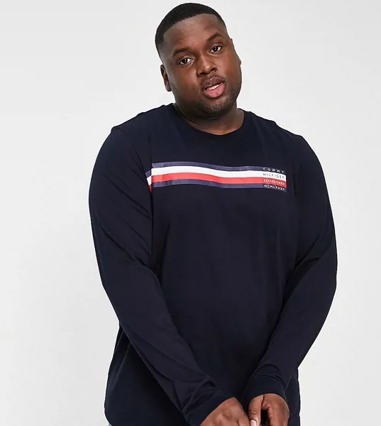 Темно-синий лонгслив с логотипом Tommy Hilfiger Big & Tall