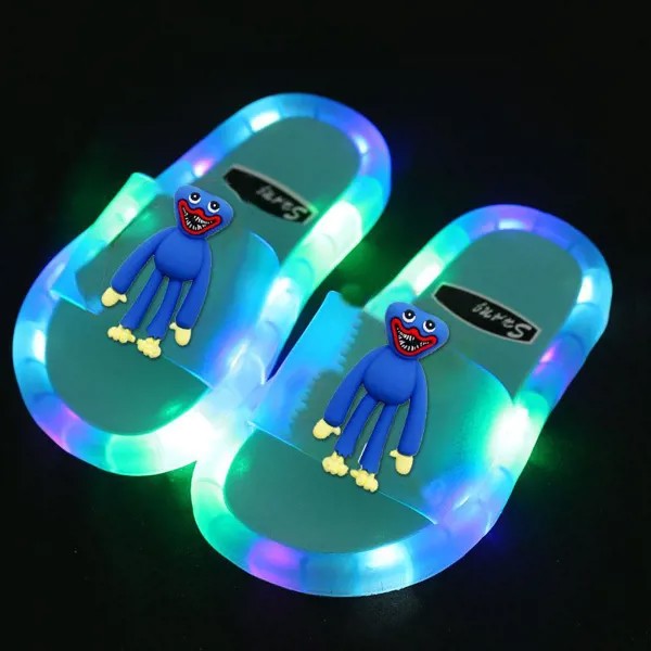 Игра Playtime Тапочки Huggy Wuggy LED Детские тапочки Мультфильм Зажечь обувь для девочек Мальчики Подарки на день рождения Дети Обувь