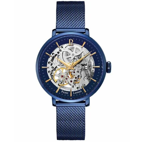 Наручные часы PIERRE LANNIER Женские механические часы с автоподзаводом Pierre Lannier Automatic 309D968 с гарантией, синий, серебряный