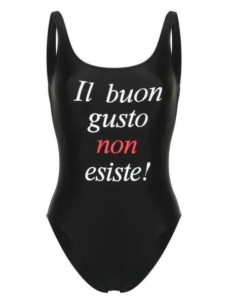 Moschino купальник с надписью, черный