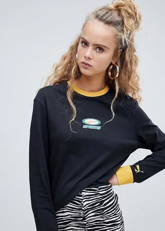 Черный лонгслив из органического хлопка с логотипом Puma