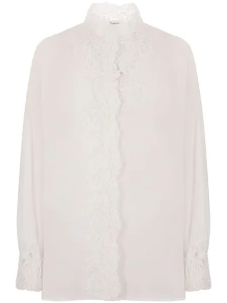 Ermanno Scervino рубашка с кружевной отделкой, нейтральный цвет