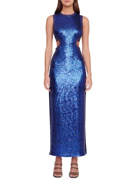 Платье Dolce с вырезами и пайетками Staud, цвет Cobalt Navy