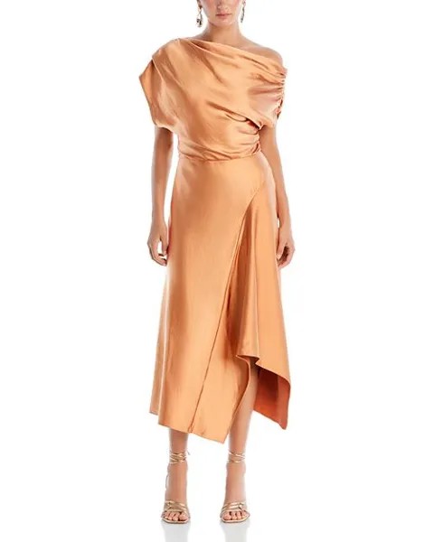 Асимметричное платье миди Jasmine A.L.C., цвет Orange