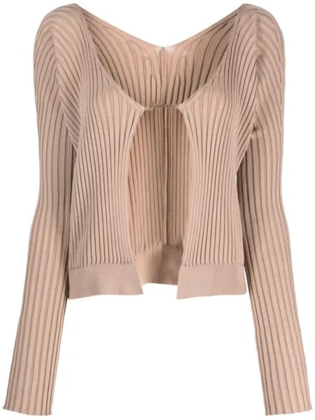 Jacquemus кардиган La Maille Pralu Longue, коричневый