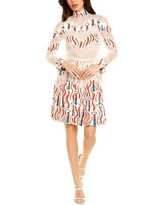 Женское шелковое мини-платье Valentino 40 с воротником-стойкой