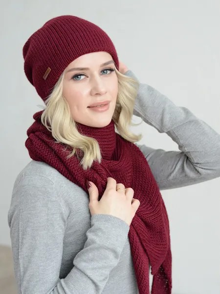 Комплект (шапка+шарф) женский Fomas M1040S1040 бордо р.56-58