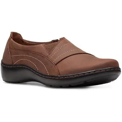 Коричневые слипоны Clarks Womens Cora Edge Brown Slip-On Sneakers Shoes 8 Medium (B,M) BHFO 7836