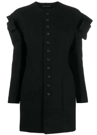 Yohji Yamamoto блузка на пуговицах с оборками и вырезными деталями