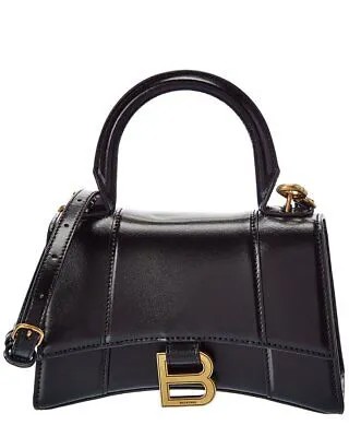 Кожаная женская сумка-портфель Balenciaga Hourglass Xs с верхней ручкой
