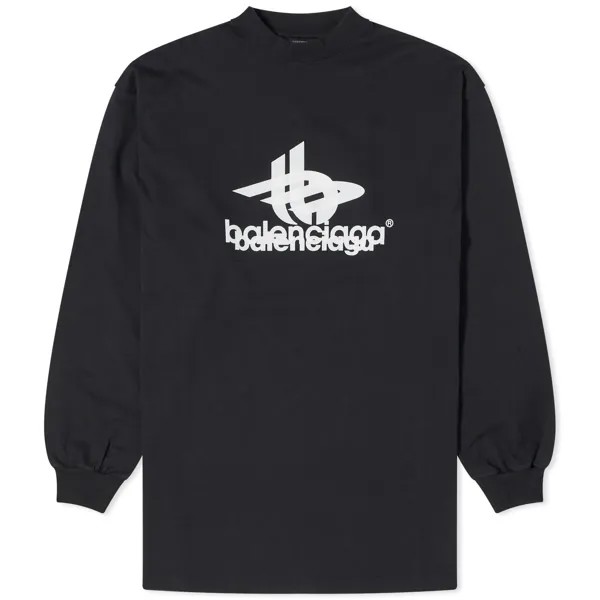 Футболка Balenciaga Long Sleeve Logo, цвет Black & White