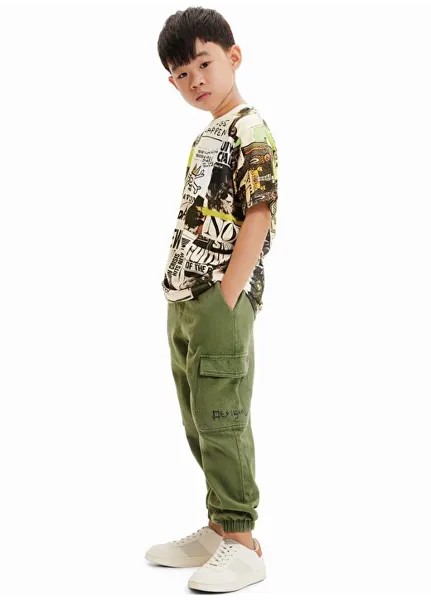 Разноцветная футболка с рисунком для мальчика 23SBTK04 Desigual
