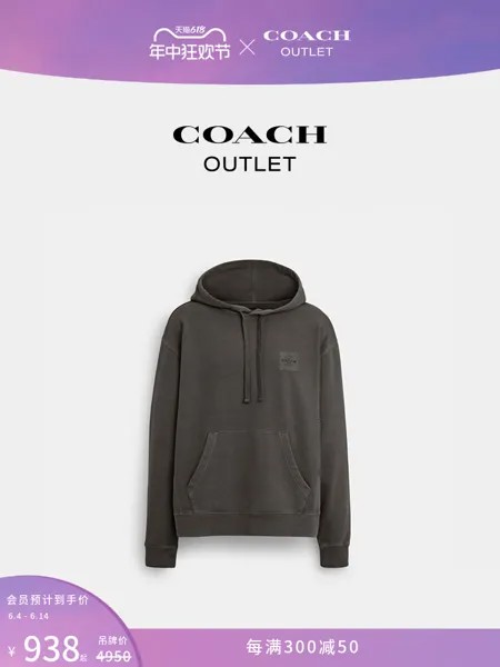Толстовка спортивная мужская Coach Outlet с капюшоном, фиолетовый