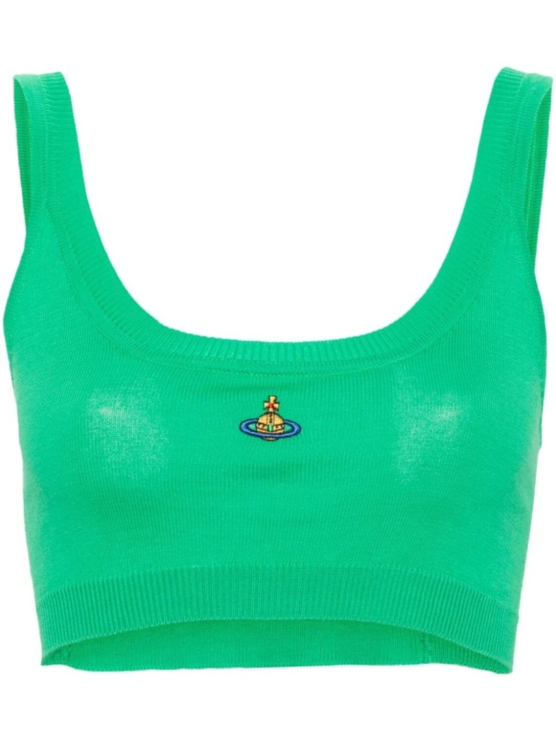 Хлопковый укороченный топ с вышивкой Orb Vivienne Westwood