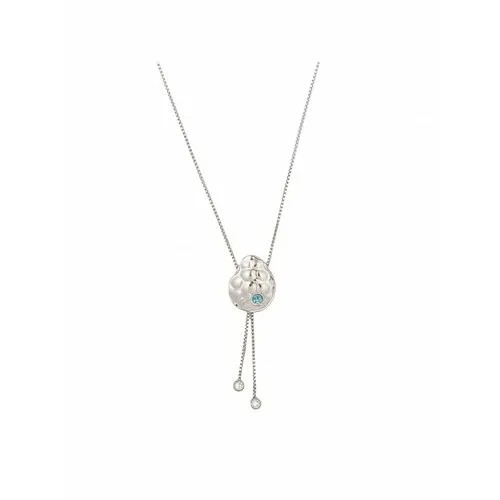Колье Fiore Luna, кристаллы Swarovski, голубой, серый