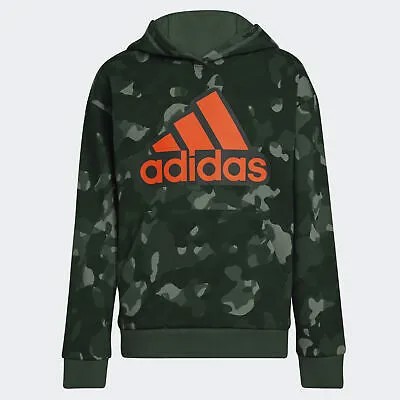 Adidas Пуловер с капюшоном и камуфляжным принтом по всей поверхности для детей