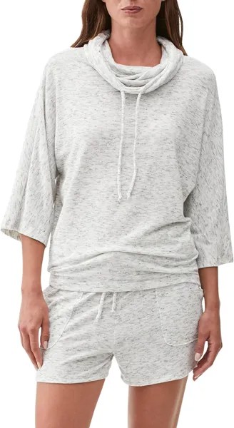 Толстовка Michael Stars Charlie Madison Brushed Jersey Drape Turtleneck Elbow Sleeve Top, цвет Ash