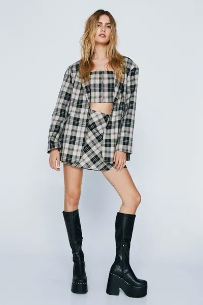 Однобортный пиджак в клетку Nasty Gal, мультиколор