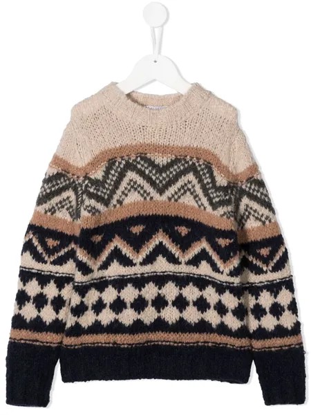 Brunello Cucinelli Kids джемпер с геометричным принтом