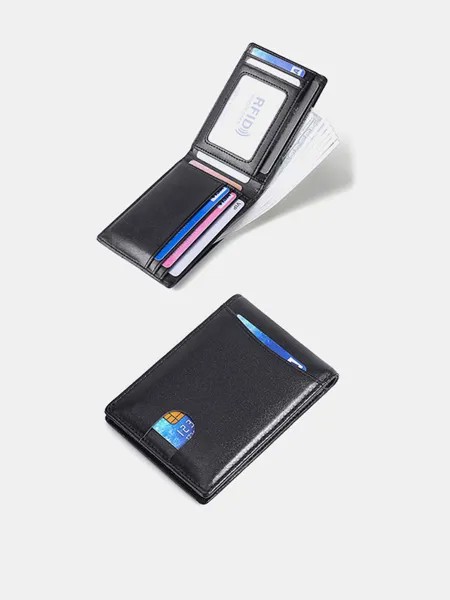 Мужской кошелек с зажимом для денег Натуральная Кожа RFID