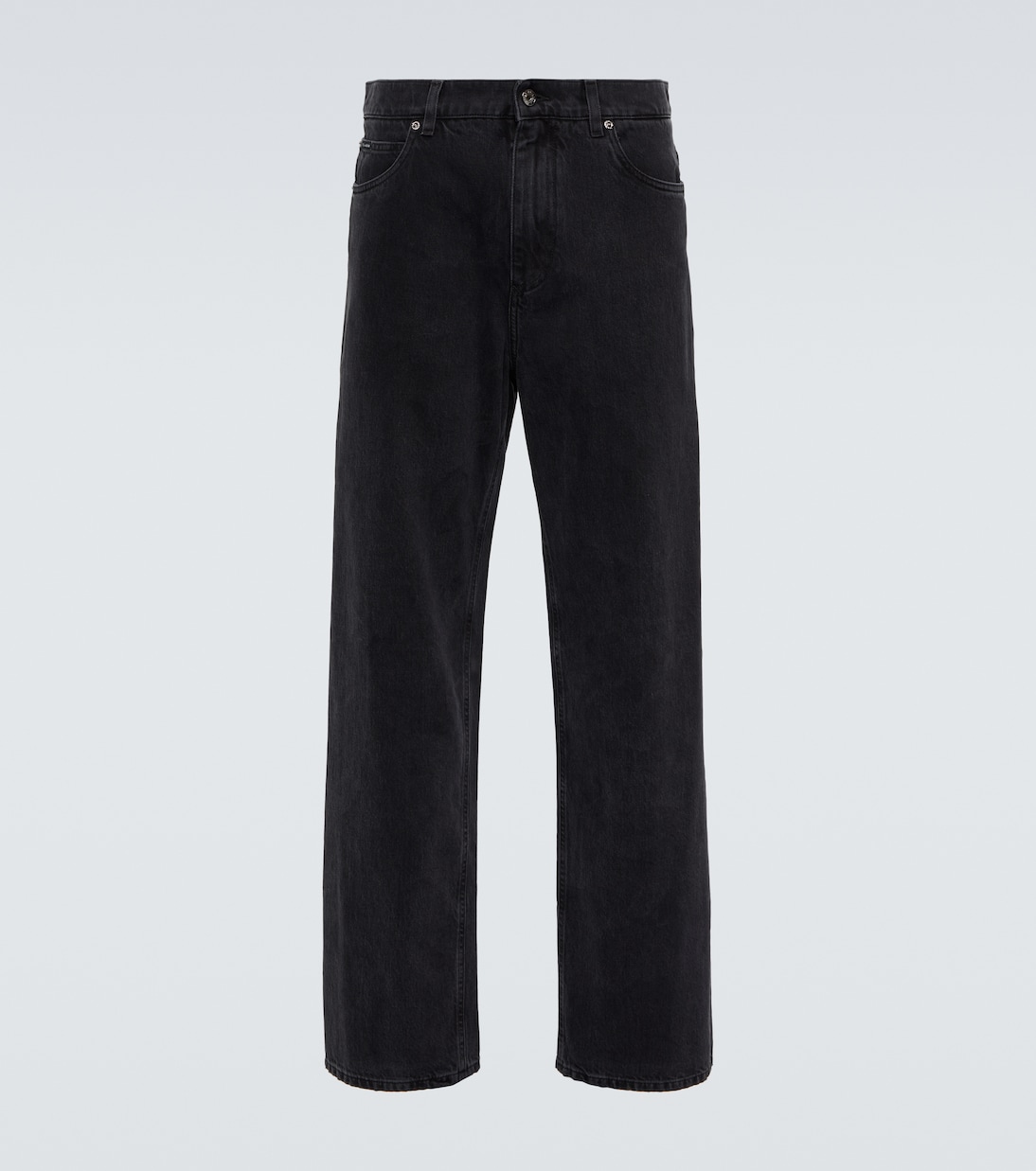 Широкие джинсы с логотипом Dolce&Gabbana, черный