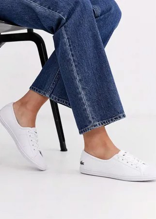 Белые кожаные кроссовки Lacoste-Белый