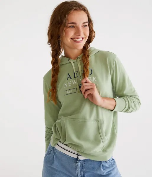 Пуловер с капюшоном Aero New York Aeropostale, зеленый