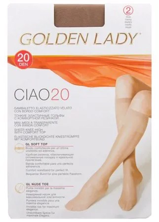 Капроновые гольфы Ciao 20 Den 2 пары Golden Lady, 0 (one size), daino