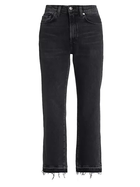 Укороченные прямые джинсы Logan с высокой посадкой и свободным краем 7 For All Mankind, цвет licorice