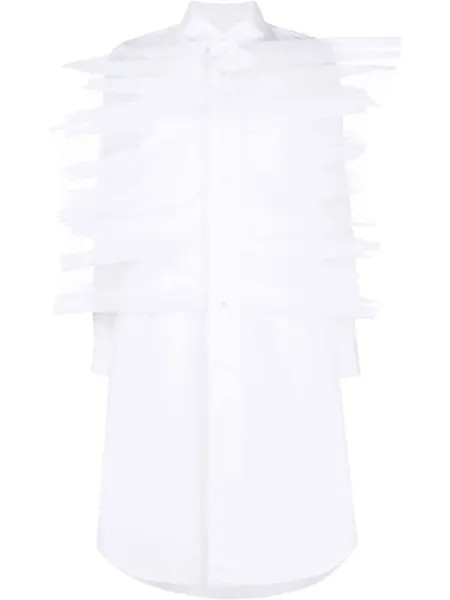 Comme Des Garçons рубашка с длинными рукавами и оборками, белый