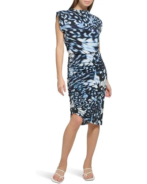 Платье Calvin Klein Printed Sleeve Less Ruched, цвет Twilight Multi 2