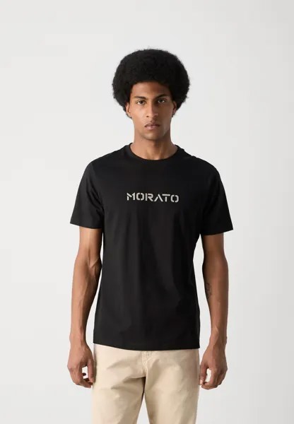 Футболки с принтом REGULAR FIT LOGO Antony Morato, черный