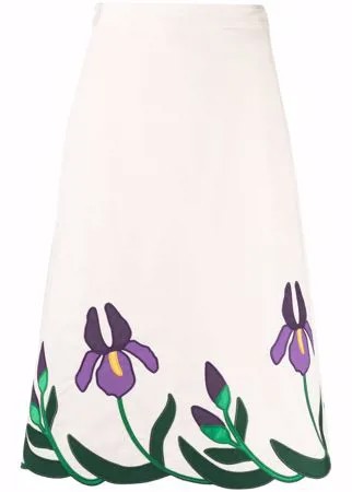 Tory Burch юбка миди с цветочным принтом