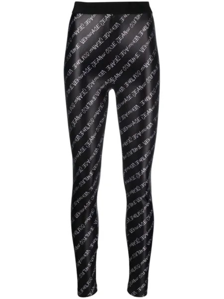 Versace Jeans Couture легинсы с логотипом, черный