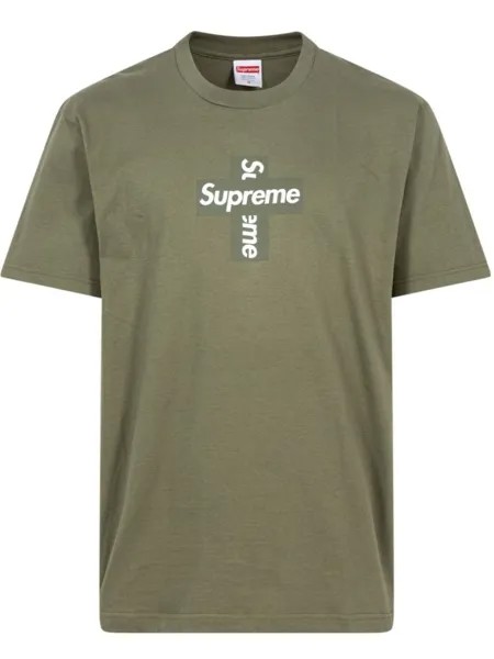 Supreme футболка Cross с логотипом, зеленый