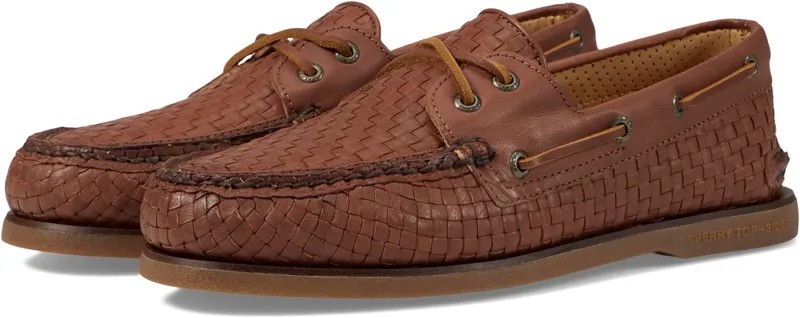 Топсайдеры Gold Authentic Original 2-Eye Woven Sperry, цвет Tan