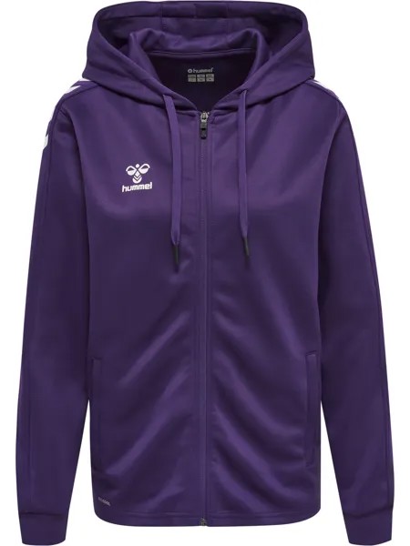 Толстовка Hummel Hoodie Hmlcore Xk Poly Zip Hood Sweat Woman, цвет ACAI/WHITE