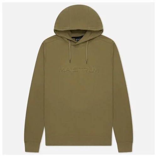 Мужская толстовка MA.Strum Embossed Logo Overhead Hoodie оливковый , Размер XXL