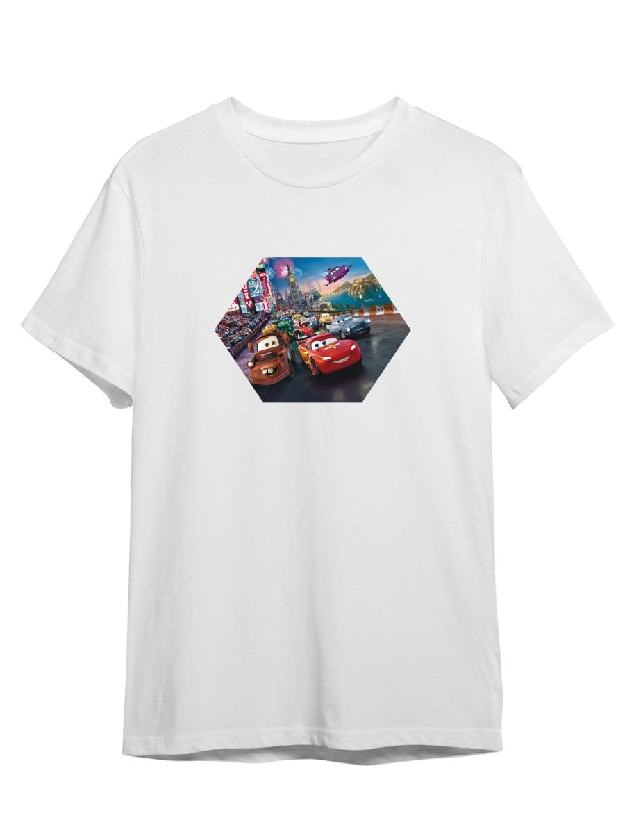 Футболка унисекс СувенирShop Тачки/Cars/Молния Маккуин 17 белая S