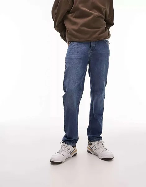 Синие зауженные джинсы Topman