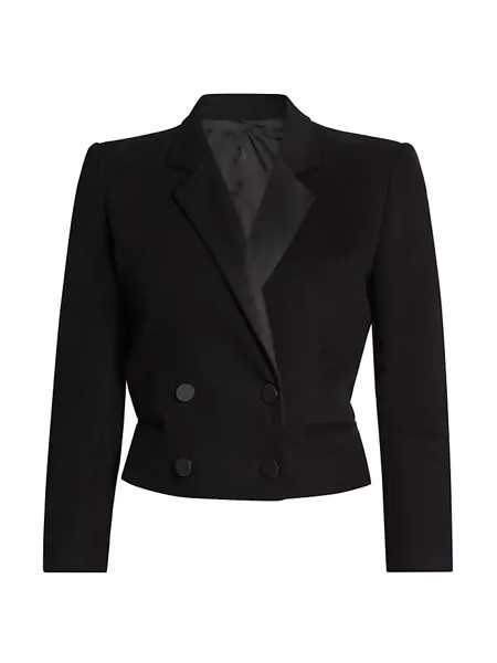 Двубортный укороченный пиджак Hasta Isabel Marant, черный
